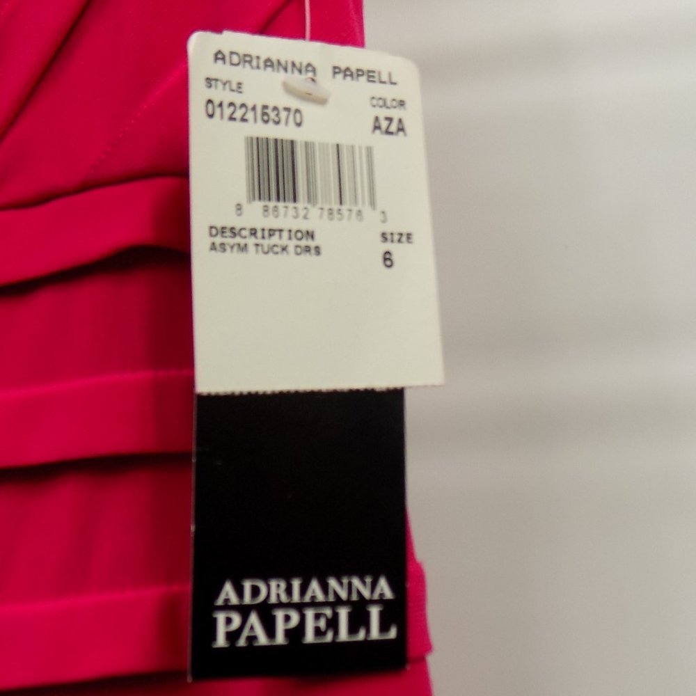 Adrianna Papell Asymmetrical Tuck Dress Size 6 NWT - Picture 4 of 11
